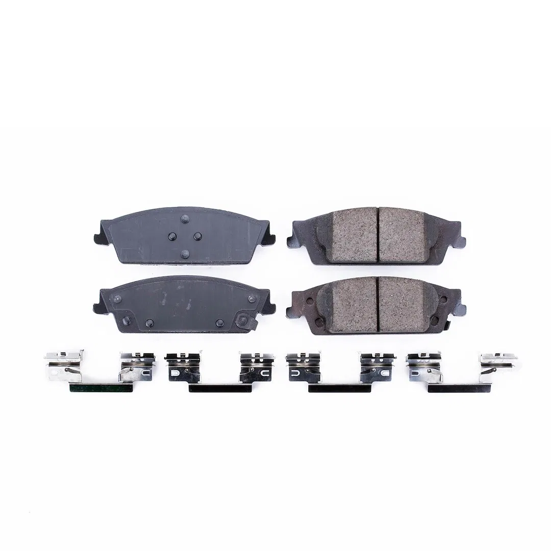 17-1707 – POWERSTOP Brake Pad, FMSI Number D1707 Ceramic Brake Pads Set Of 4 With Stainless Steel Hardware